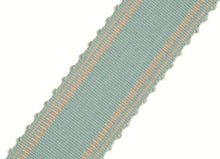 Load image into Gallery viewer, 2 1/8&quot; Wide Sky Blue Taupe Stripe Drapery Tape Trim