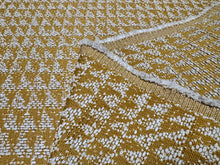 Load image into Gallery viewer, Misia Aristide Gold Ivory Heavy Luxury Texture  Right Angle Triangle Pattern Woven Upholstery Fabric STA 6398