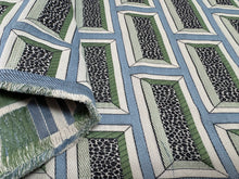 Load image into Gallery viewer, High-End Rubelli Dappled Brick Sky Blue By Artist Luke Edward Hall Features Three Dimensional Brick Pattern Woven Upholstery Fabric
