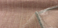 Load image into Gallery viewer, Stout Wichita Peach Coral Natural Chenille Herringbone Pattern With Gold Accent Durable Water Stain Resistant Upholstery Fabric