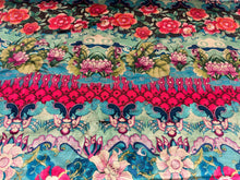 Load image into Gallery viewer, Osborne &amp; Little Stunning Made in Italy Palazzo Torcello Raspberry/Peacock/Mint Velvet Fabric STA 6406