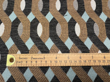 Load image into Gallery viewer, Elitis Farniente OD 117 41 Geometric Pattern Featuring Brown Black Light Blue White Gray Woven Upholstery Fabric STA 6188