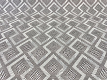 Load image into Gallery viewer, Clarke &amp; Clarke Veda Natural Equinox collection Small Scale Geometric Basket Weave Diamond Greek Key Design Home Decor Fabric