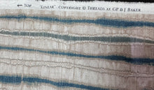 Load image into Gallery viewer, GP &amp; J Baker Threads Linear Indigo Ethnic 100% Linen Home Decor Fabric STA 6190