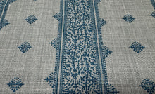 Load image into Gallery viewer, Peter Dunham Textiles Indoor Prints Linen Tribal  Inspired Fez Blue Blue Fabric for Upholstery Drapery Pillow