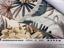 Load image into Gallery viewer, Mokum Textiles 
Catherine Martin Tropicalia Gilver Iconic Banana Palms Design Indoor Outdoor Digital Printed Upholstery Fabric STA 6332