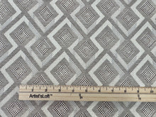 Load image into Gallery viewer, Clarke &amp; Clarke Veda Natural Equinox collection Small Scale Geometric Basket Weave Diamond Greek Key Design Home Decor Fabric