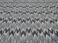 Load image into Gallery viewer, Nina Campbell Dumas Indigo Blue Flame Stitch Jacquard Performance Woven Upholstery Fabric STA 6339