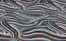 Load image into Gallery viewer, Clarence House Vernazza Blues
Luxury Texture Abstract Large Scale Wave Woven Upholstery Fabric STA 6395