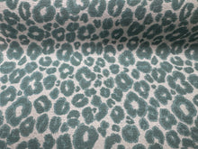 Load image into Gallery viewer, Kravet Design Sea Island Leopard Pattern Aqua White Indoor Outdoor Water Resistant Upholstery Fabric STA 6213