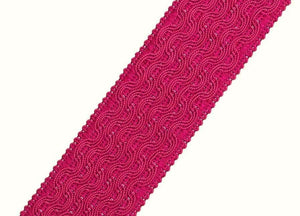 2" Wide Fuchsia Pink Geometric Tape Drapery Trim