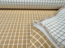 Load image into Gallery viewer, Remnant Schumacher Georgie Reversible Check Neutral Modern Classic Small Grid Zigzag Double Side Geometric Water Resistant Woven Fabric