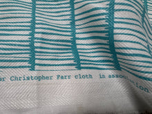 Load image into Gallery viewer, Christopher Farr Cloth Crochet Stitch Linen Handprint Inspired By Raoul Dufy Bright Teal Home Decor Fabric