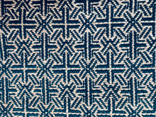 Load image into Gallery viewer, Elitis Lontano Marsala De main de maitre Indoor Outdoor Teal Taupe Geometric Woven Upholstery Fabric