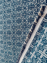 Load image into Gallery viewer, Elitis Lontano Marsala De main de maitre Indoor Outdoor Teal Taupe Geometric Woven Upholstery Fabric