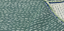 Load image into Gallery viewer, Perennials Arigato Cove Green Jacquard Weave Embroidered Hand Stitched Pattern Performance Upholstery Fabric STA 6381