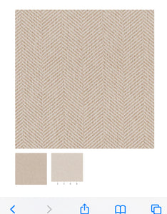 Water Stain Resistant Beige Cream Mid Century Modern Tweed Herringbone Upholstery Fabric