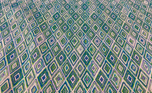 Remnant Schumacher Diamond Strie Peacock 75920 Indoor / Outdoor Woven Upholstery Fabric