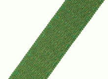 Load image into Gallery viewer, 2&quot; Wide Green Geometric Tape Drapery Trim