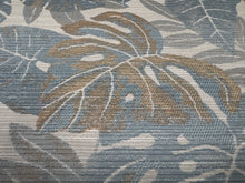 Load image into Gallery viewer, Tommy Bahama Floral Print Blue Island-Inspired Large Scale Palm-Style Leaves Indoor-Outdoor Woven Upholstery Fabric STA 6369