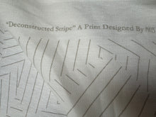 Load image into Gallery viewer, Remnant Schumacher Deconstructed Stripe Greige By Miles Redd Modern Graphic Geometric Collage Design Printed Linen Fabric