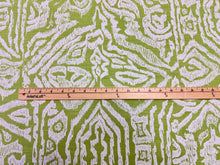 Load image into Gallery viewer, Meg Braff Designs Vienna Woods Apple Green &amp; White Large Scale Stylized Abstract Ikat Print Indoor-Outdoor Fabric STA 6418