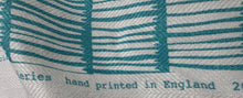 Load image into Gallery viewer, Christopher Farr Cloth Crochet Stitch Linen Handprint Inspired By Raoul Dufy Bright Teal Home Decor Fabric