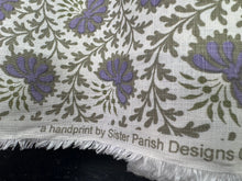 Load image into Gallery viewer, Sister Parish Handprint Verbena Willow Parma Botanical Floral In Lavender Sage Green Linen Home Decor Fabric