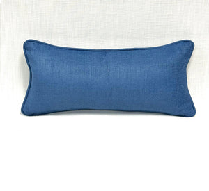 11.5” X 24” Duralee Riya Suzani Linen Cotton Blue & White Lumbar Pillow Cover