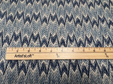 Load image into Gallery viewer, Nina Campbell Dumas Indigo Blue Flame Stitch Jacquard Performance Woven Upholstery Fabric STA 6339