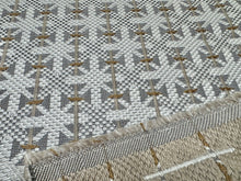 Load image into Gallery viewer, Bistro Nobilis Graphic Weave Pattern Woven Embroidery Durable  Neutral Tone Mix Of White Gray White Thread Upholstery Fabric