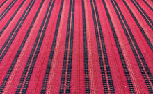 Load image into Gallery viewer, Peter Dunham Textiles Majorelle Indigo Ruby Indoor Outdoor Woven Kilim Stripe Chenille Yard Accent Upholstery Fabric