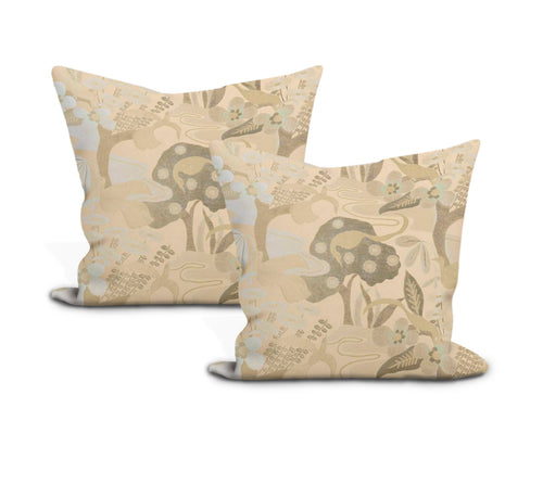Schumacher’s Katsura Lampas Pillow Cover