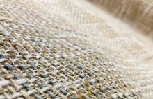 Load image into Gallery viewer, Designer Water and Stain Resistant Beige SteelGrey Blue Cream MCM Tweed Upholstery Fabric