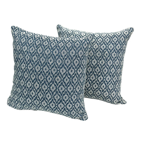 19” X 19” Schumacher Red Hook Blue Pillow Covers - a Pair