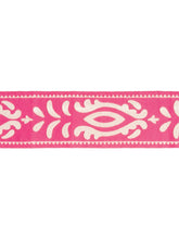 Load image into Gallery viewer, 3.75” Wide Luxury Hot Pink Ivory Floral Appliqué Drapery Tape Trim