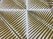 Load image into Gallery viewer, Quadrille China Seas Bahama Palm Leaf Handprint Linen Panels Olive Green On Cream Home Decor Fabric