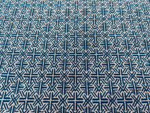 Load image into Gallery viewer, Elitis Lontano Marsala De main de maitre Indoor Outdoor Teal Taupe Geometric Woven Upholstery Fabric