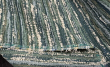 Load image into Gallery viewer, Perennials Wild Child Tree Hugger Blue Green White Abstract Stripe Heavy Textured Luxury Performance Upholstery Fabric STA 6389