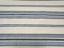 Load image into Gallery viewer, Remnant Schumacher Solana Stripe Indoor/Outdoor 79330 Navy Woven Coastal Upholstery Fabric STA 6427