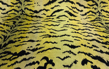 Load image into Gallery viewer, Scalamandré Iconic Tigre Greens &amp; Black Graphic Tiger Skin Luxury Velvet Upholstery Fabric STA 6358
