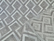Load image into Gallery viewer, Clarke &amp; Clarke Veda Natural Equinox collection Small Scale Geometric Basket Weave Diamond Greek Key Design Home Decor Fabric