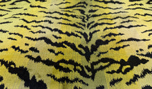 Load image into Gallery viewer, Scalamandré Iconic Tigre Greens &amp; Black Graphic Tiger Skin Luxury Velvet Upholstery Fabric STA 6358