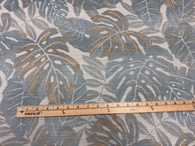 Load image into Gallery viewer, Tommy Bahama Floral Print Blue Island-Inspired Large Scale Palm-Style Leaves Indoor-Outdoor Woven Upholstery Fabric STA 6369