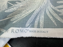 Load image into Gallery viewer, Romo Camansi Smoke Blue Palmetto Design Palm Leaves Printed Cotton Home Decor Fabric STA 6214