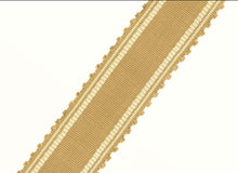 Load image into Gallery viewer, 2 1/8&quot; Wide Sand Beige Cream Stripe Drapery Tape Trim