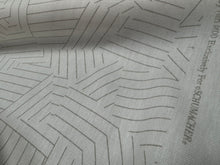 Load image into Gallery viewer, Remnant Schumacher Deconstructed Stripe Greige By Miles Redd Modern Graphic Geometric Collage Design Printed Linen Fabric