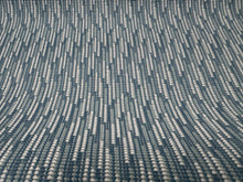 Load image into Gallery viewer, Designer Woven Texture Geometric Blue White Water Resistant Upholstery Fabric