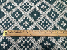 Load image into Gallery viewer, OPUZEN 7347-7412 Avon Teal Diamond Geometric Pattern Green Off White Durable Upholstery Fabric STA 6187