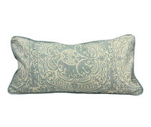 Load image into Gallery viewer, 14” X 28” Quadrille China Seas Veneto Soft Windsor Blue on Tint Linen Lumbar Pillow Cover